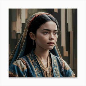 Girl In A Traditional Dress Canvas Print