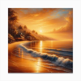 Sunset On The Beach 7 Canvas Print