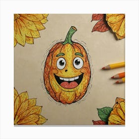 Pumpkin Face 3 Canvas Print