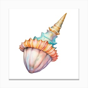 Watercolor Sea Shell Canvas Print