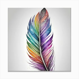 Rainbow Feather 3 Canvas Print