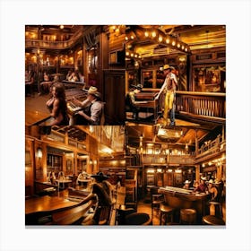 Wild West Sallon Bar Canvas Print