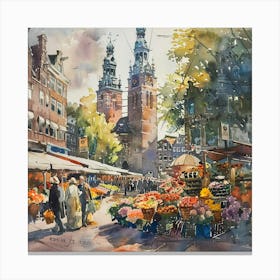 The Bloemenmarkt (Flower Market) Amsterdam Series 3 Canvas Print