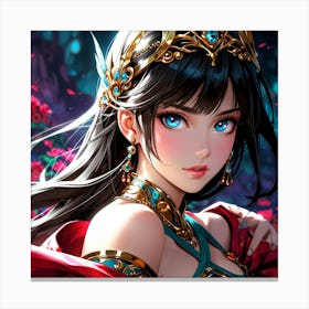 Default A Gracefully Fierce Anime Warrior Princess Her Intrica 1 (4) Canvas Print