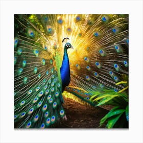 Peacock art print Canvas Print