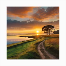 Sunset At The Beach Canvas Print