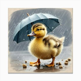 Duck In The Rain 8 Canvas Print