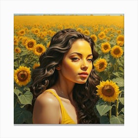 Sunflower Girl Canvas Print