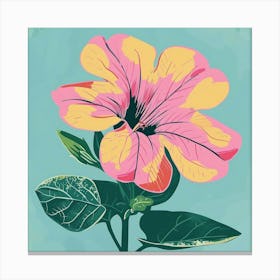 Petunia Square Flower Illustration Canvas Print