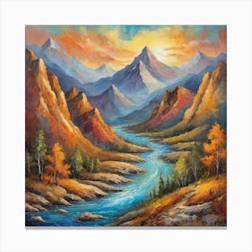 autumn  morning  in the  mountain Canvas Print