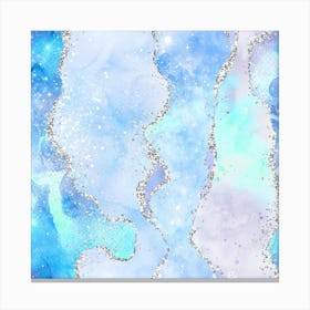 Ocean Glitter Agate Texture 01 1 Canvas Print