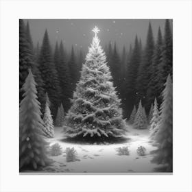 Christmas Tree In The Snow 9 Canvas Print