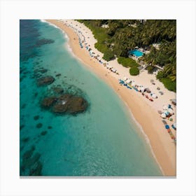 Aerial View Of A Beach 3 Canvas Print