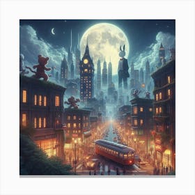 City At Night 2 Canvas Print