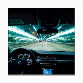 Car Interior At Night Canvas Print