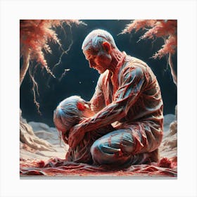 Man With Blood On His Face Canvas Print