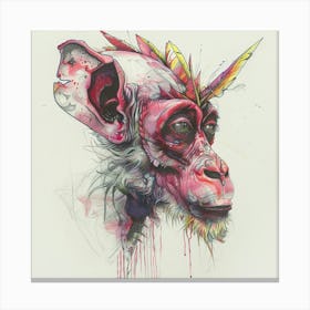 Unicorn Monkey Canvas Print