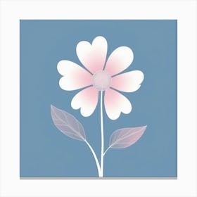 A White And Pink Flower In Minimalist Style Square Composition 663 Canvas Print