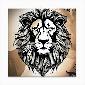 Lion Head Tattoo 1 Canvas Print