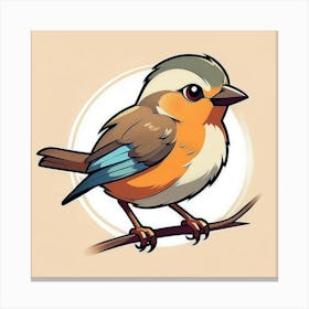 Bird On A Branch Canvas Print