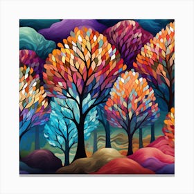 Colorful Trees Canvas Print