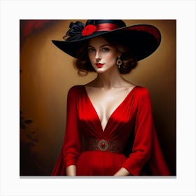 Lady In Red 11 Canvas Print