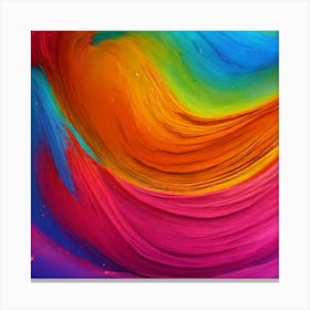 Abstract Brush at Rainbow color Canvas Print