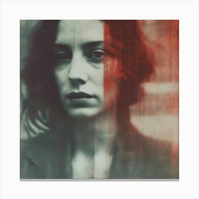 Glitchy & Retro Portrait Of A Woman Canvas Print