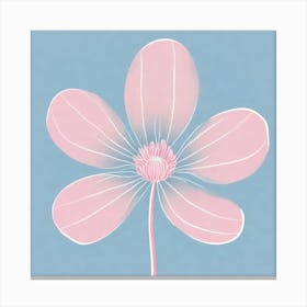 A White And Pink Flower In Minimalist Style Square Composition 586 Canvas Print