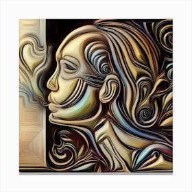 Abstract - Woman Smoking Canvas Print