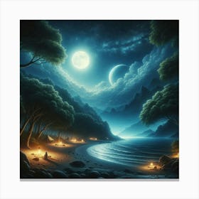 Night On The Beach 2 Canvas Print