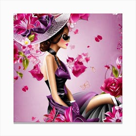 Girl In A Hat 4 Canvas Print