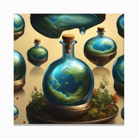 Earth In Bottles Canvas Print