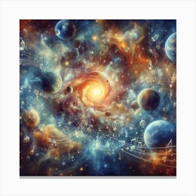 Music Notes In Space Canvas Print