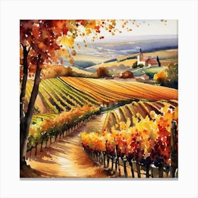 Vineyards In Autumn 5 Canvas Print