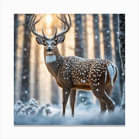 Deer In The Woods 29 Canvas Print