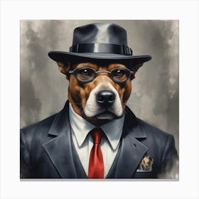 Dog In A Suit Leinwandbild