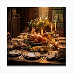 Firefly Elegant Thanksgiving Feast With Rustic Charm 13262 (2) Canvas Print