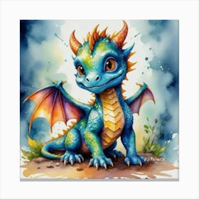 Little Blue Dragon Canvas Print