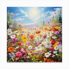 Flowers In The Meadow 3 Canvas Print