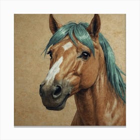 Blue Haired Horse 1 Canvas Print