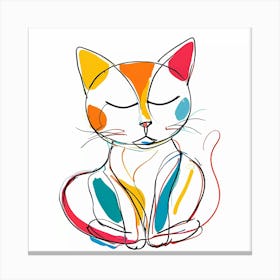 Whiskers of Wonder: The Colorful Calm of Cats Model IIII Canvas Print