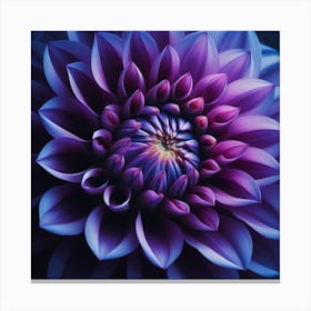 Indigo Dahlia 1 Canvas Print