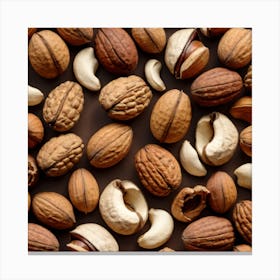 Nuts On A Black Background 10 Canvas Print