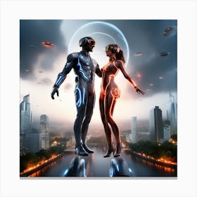 Futuristic Couple 72 Canvas Print