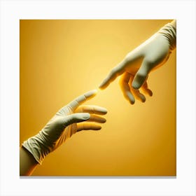 Hands Reaching For Each Other Canvas Print