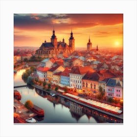 Sunset In Czech Republic Canvas Print