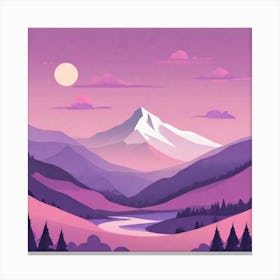 Misty mountains background in purple tone 17 Canvas Print