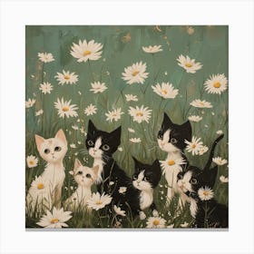 Kittens Fairycore Painting 3 Canvas Print