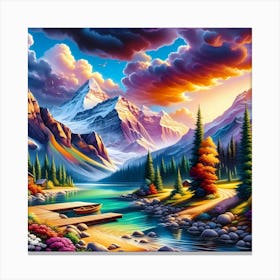 Sunset In The Mountains 20 Canvas Print